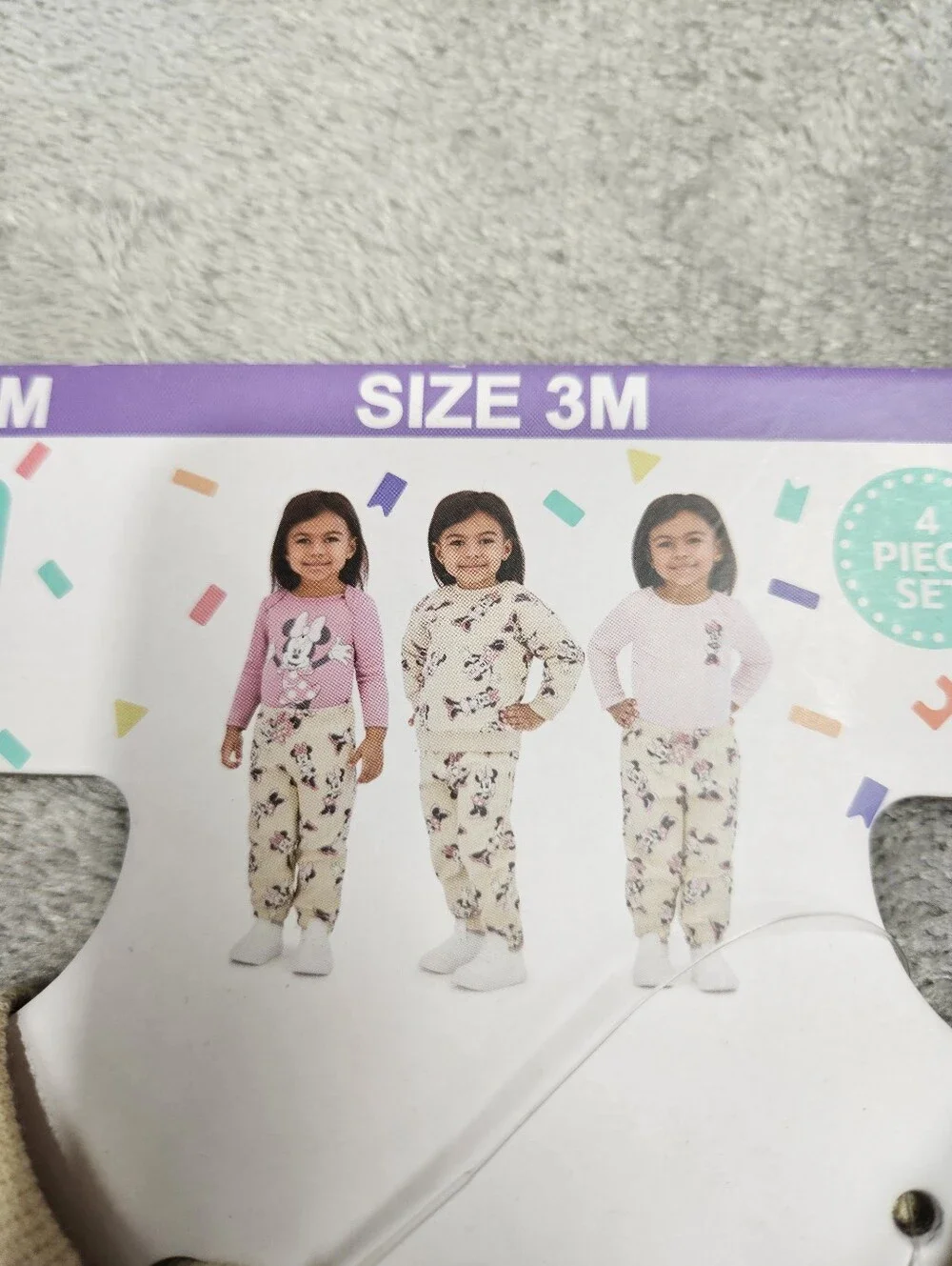 Disney Minnie Mouse 3-Piece Baby Outfit Set, Size 3M Sweatshirt + Bodysuit Pants